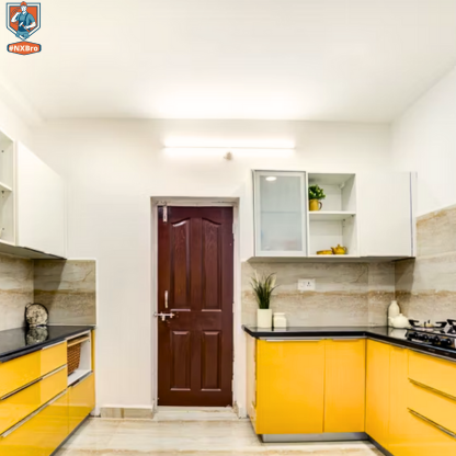 Galley Kitchen Design in Vastu-Approved Hues