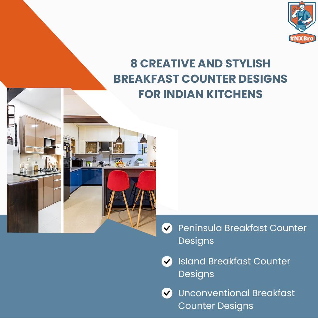 8 Creative and Stylish Breakfast Counter Designs for Indian Kitchens ...